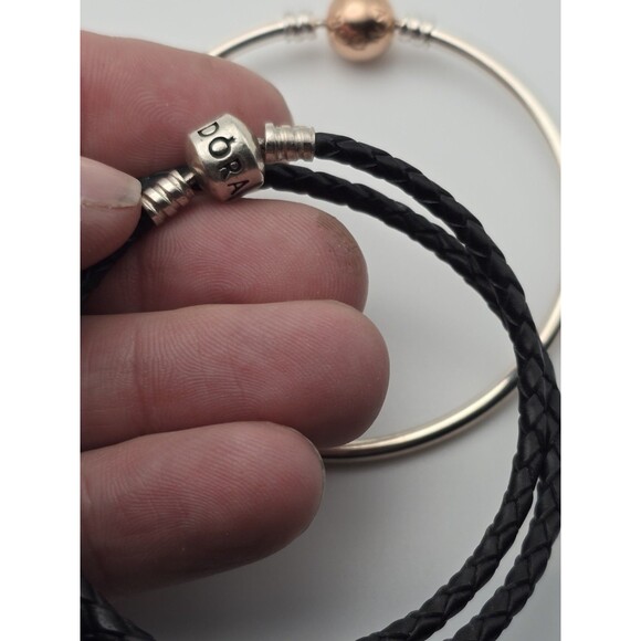 Lot of 3 Genuine Pandora Bracelets + Reindeer Charm – Rose Gold Clasp,... - Picture 4 of 11